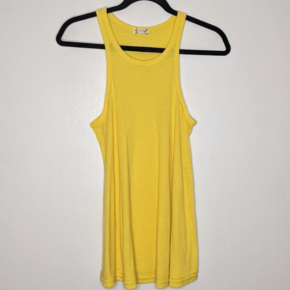 Free People Intimately Swing Racerback Ribbed Tank Top Yellow S FP - Picture 2 of 3